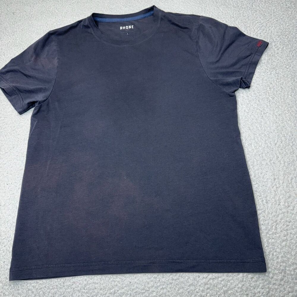 Rhone Shirt Men Large‎ Black Crew Pima Blend Gym Workout Hike Layer Stretch Wick